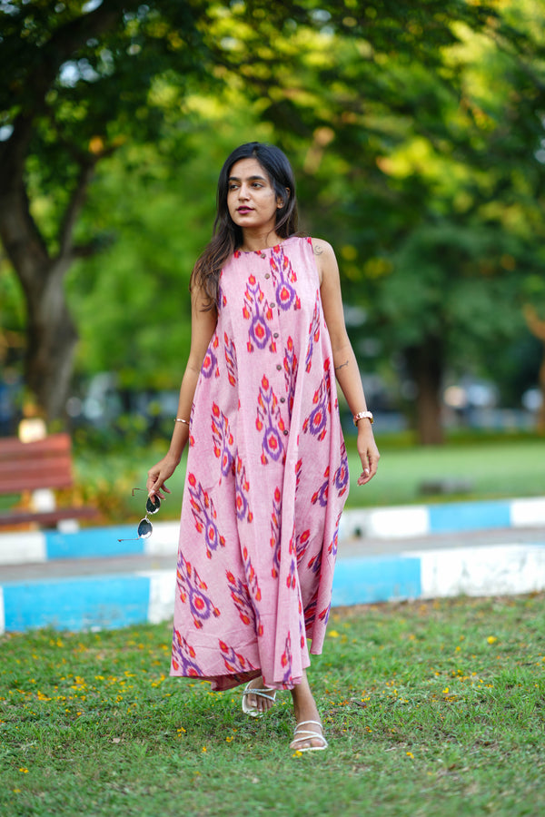 Zoya Ikat Pink relaxed dress