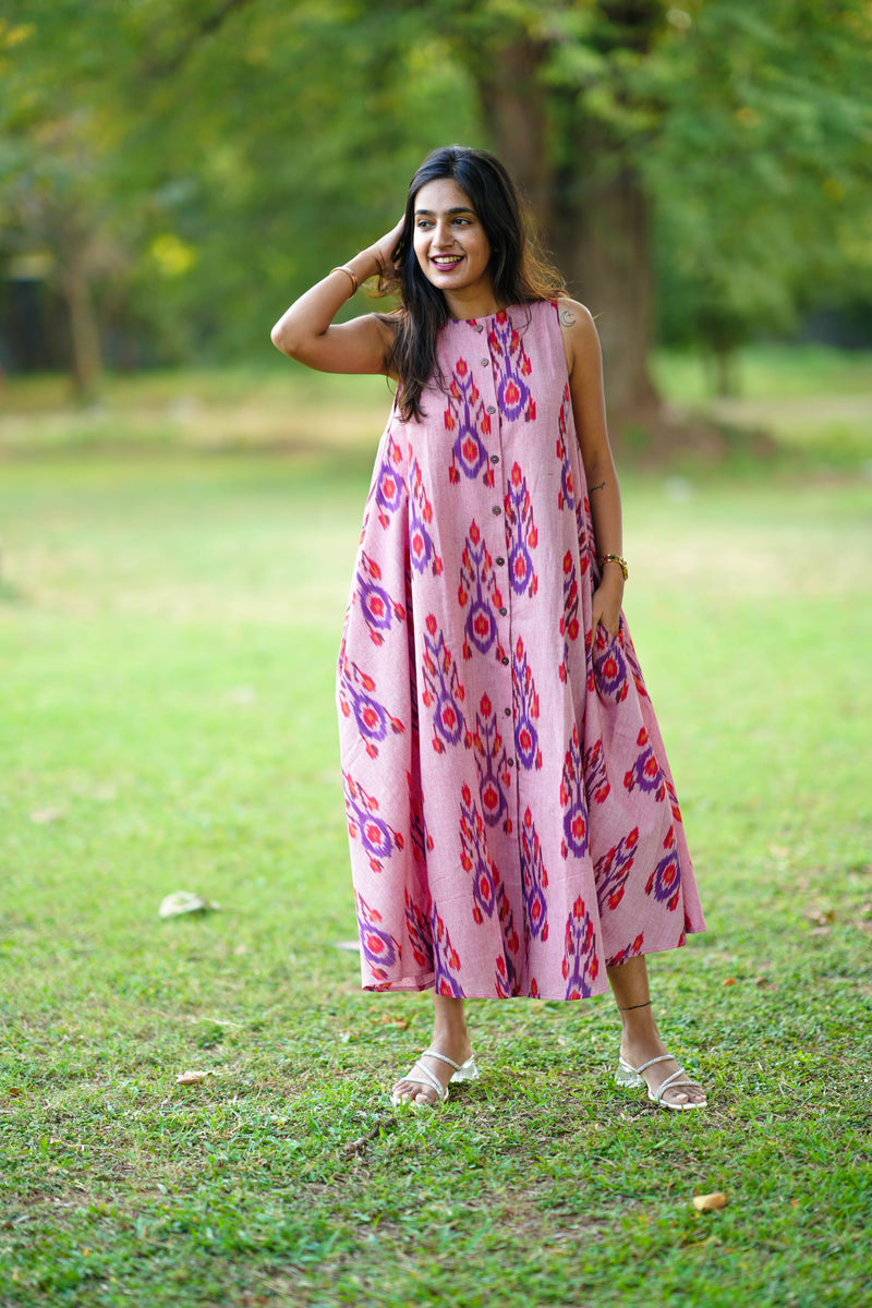 Zoya Ikat Pink relaxed dress