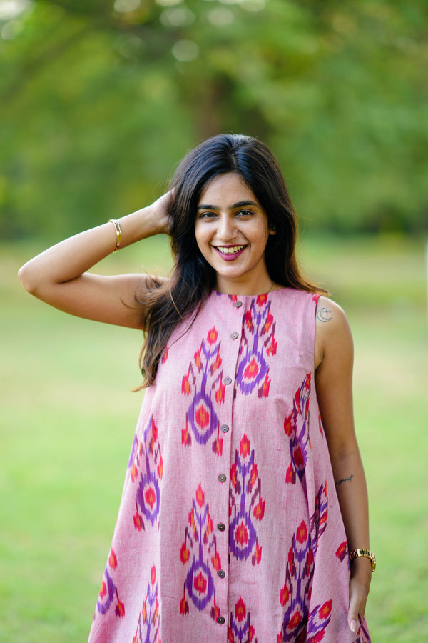Zoya Ikat Pink relaxed dress