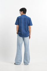 Dhaar - Indigo Dabu Blockprint Half-Sleeve shirt
