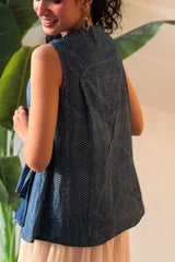 EVA Dabu Indigo Top