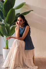 EVA Dabu Indigo Top