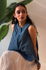 EVA Dabu Indigo Top