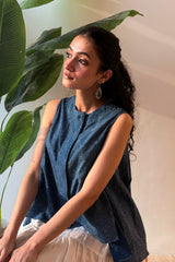 EVA Dabu Indigo Top