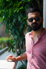 Flamingo : Handwoven Cotton Pink Full-sleeve Shirt