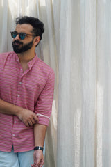 Flamingo : Handwoven Cotton Pink Full-sleeve Shirt