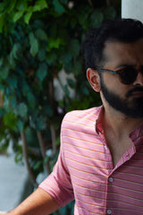 Flamingo : Handwoven Cotton Pink Full-sleeve Shirt