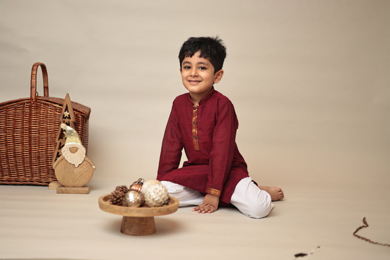 MINI BHOOMI Mangalgiri Knee-Length Kurta set