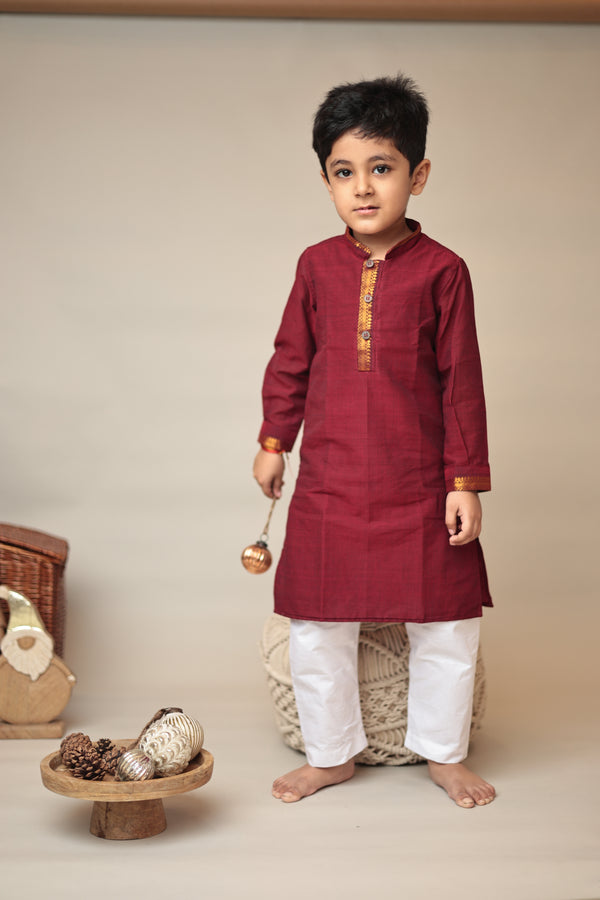 MINI BHOOMI Mangalgiri Knee-Length Kurta set
