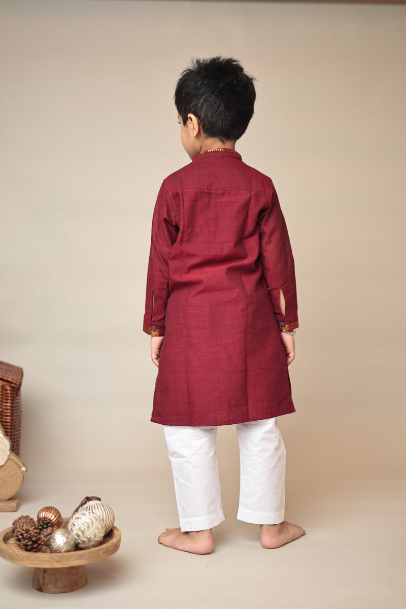 MINI BHOOMI Mangalgiri Knee-Length Kurta set