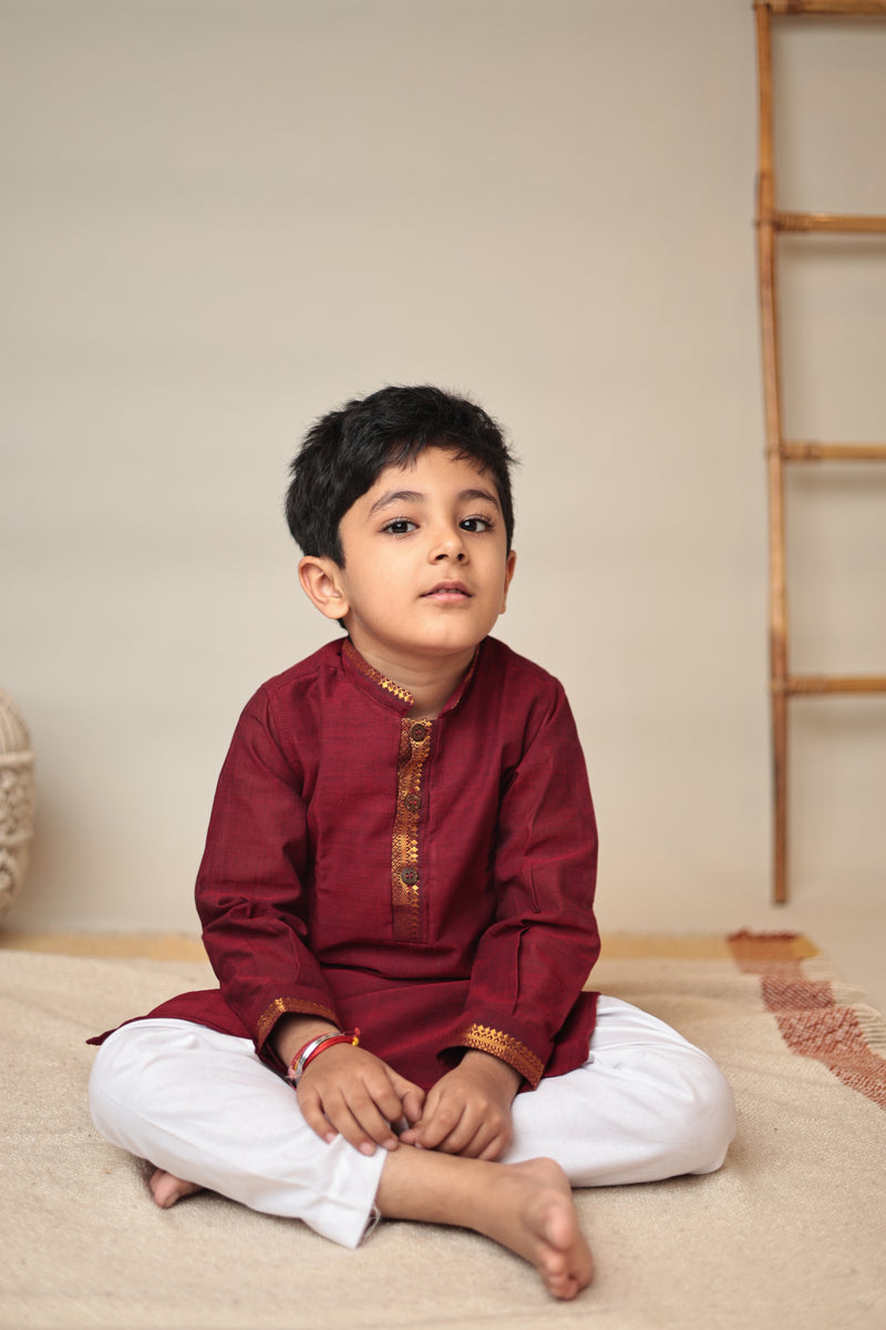MINI BHOOMI Mangalgiri Knee-Length Kurta set