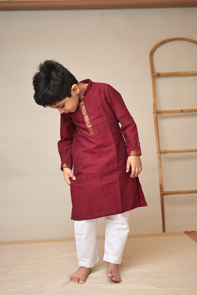 MINI BHOOMI Mangalgiri Knee-Length Kurta set