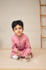 Mini Mudra : Pink Jamdani Kurta set