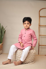 Mini Mudra : Pink Jamdani Kurta set