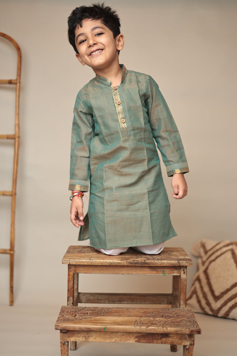 MINI VAANA Mangalgiri Knee-Length Kurta set