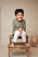 MINI VAANA Mangalgiri Knee-Length Kurta set