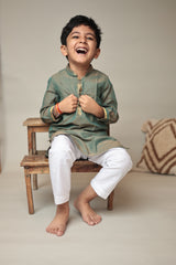 MINI VAANA Mangalgiri Knee-Length Kurta set