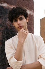 IVORY : Handwoven Cotton Half-white Full Sleeve Shirt