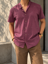 JAMUN : Handwoven Jamdani Wine color Shirt