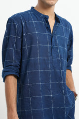 Jaal - Indigo Dabu Blockprint Kurta [PRE-ORDER ONLY]