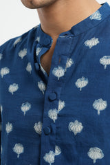 Kali - Indigo Dabu Blockprint Kurta [PRE-ORDER ONLY]