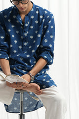 Kali - Indigo Dabu Blockprint Kurta [PRE-ORDER ONLY]