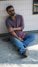 LILAC : Lavender Handwoven Cotton Kurta