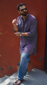 LILAC : Lavender Handwoven Cotton Kurta