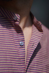 Noir : Handwoven Cotton Stripes Full-Sleeve Shirt