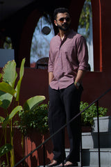 Noir : Handwoven Cotton Stripes Full-Sleeve Shirt