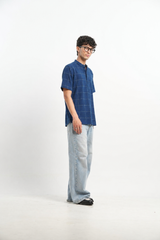 Neel - Indigo Dabu Blockprint Half-Sleeve shirt