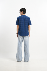 Neel - Indigo Dabu Blockprint Half-Sleeve shirt