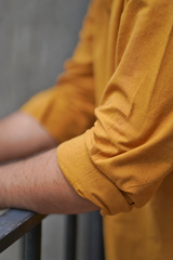 AMBER : Mustard Handwoven Cotton Kurta Set