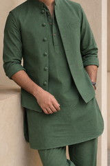 Sage Occasion Set :  Co-ord Set with Nehru Jacket