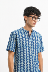 Taal - Indigo Dabu Blockprint Shirt