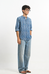 Taal - Indigo Dabu Blockprint Shirt