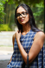BLAIR Handwoven Cotton Blue Top