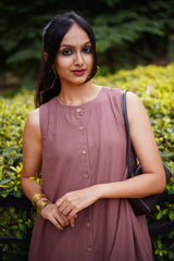 EVA : Muted Mauve Handwoven Cotton co-ord Set