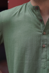 SAGE : Sage green Handwoven Cotton Kurta
