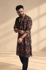 GULMOHAR : Blockprint Knee-Length Kurta