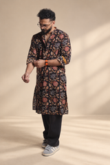 GULMOHAR : Blockprint Knee-Length Kurta