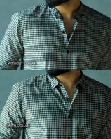 Matrix : Handwoven Cotton Black Checks Full-sleeve Shirt