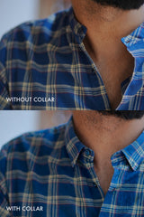 Halo : Handwoven Cotton Blue Checks Full-sleeve Shirt