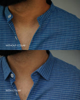 Nile : Handwoven Cotton Indigo Stripes Full-sleeve Shirt