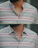 Cove : Handwoven Cotton English blue striped Full-sleeve Shirt