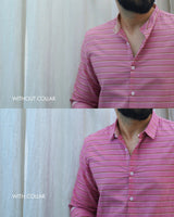 Flamingo : Handwoven Cotton Pink Full-sleeve Shirt
