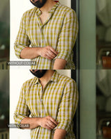 Melon : Handwoven Cotton Green Full-sleeve Shirt