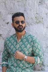Abeer : Blockprint Short Kurta
