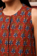 AISHA Hand-Blockprinted floral Top