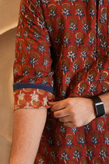 Astra : Blockprint Knee-Length Kurta